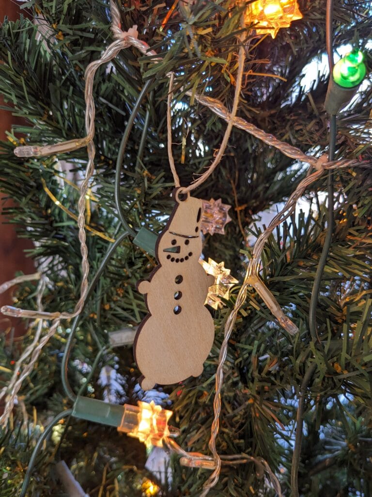 ornement de sapin de noël bonhomme de neige