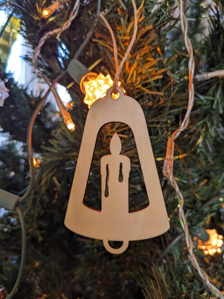 ornement de sapin de noël cloche bougie