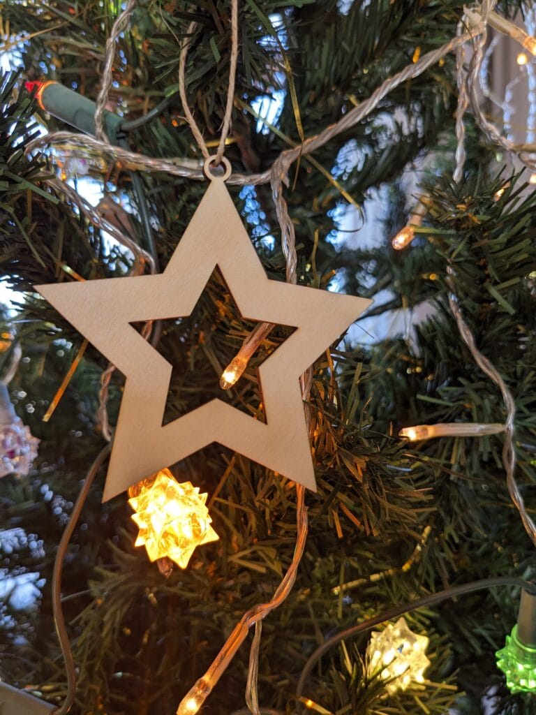 ornement de sapin de noël étoile double