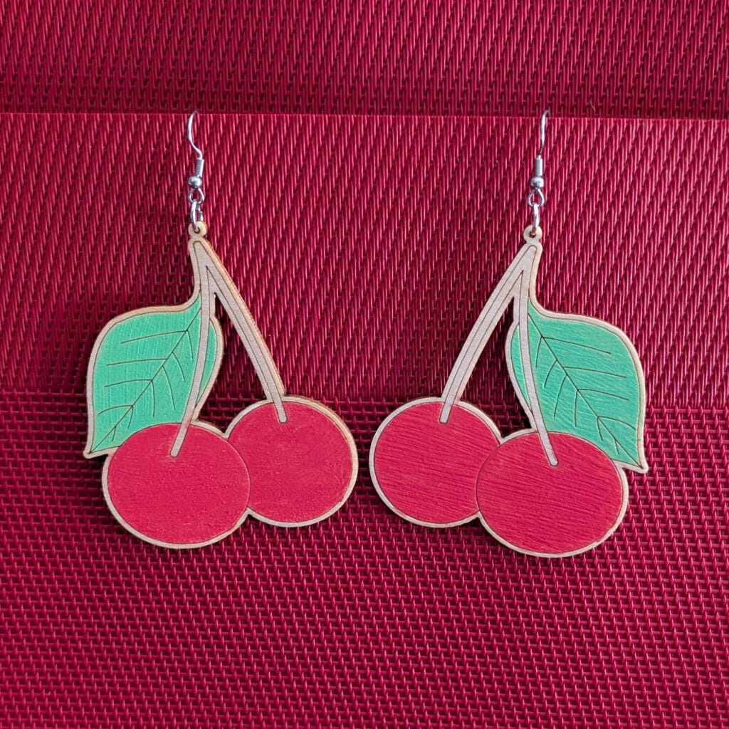 Boucles d'Oreilles peintes cerises